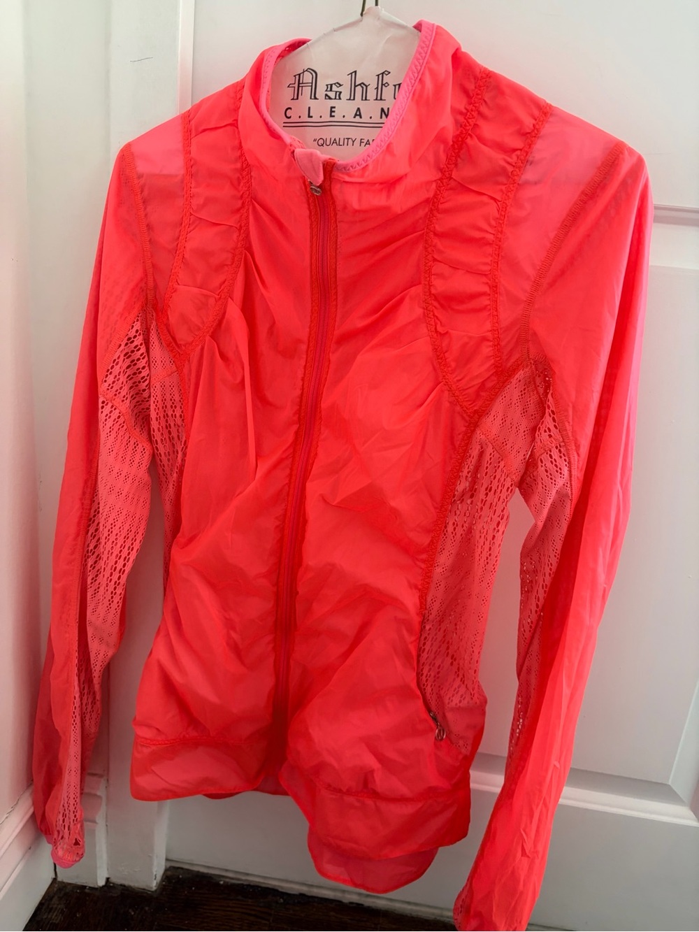 Women's Lightweight bright orange Windbreaker Jacket